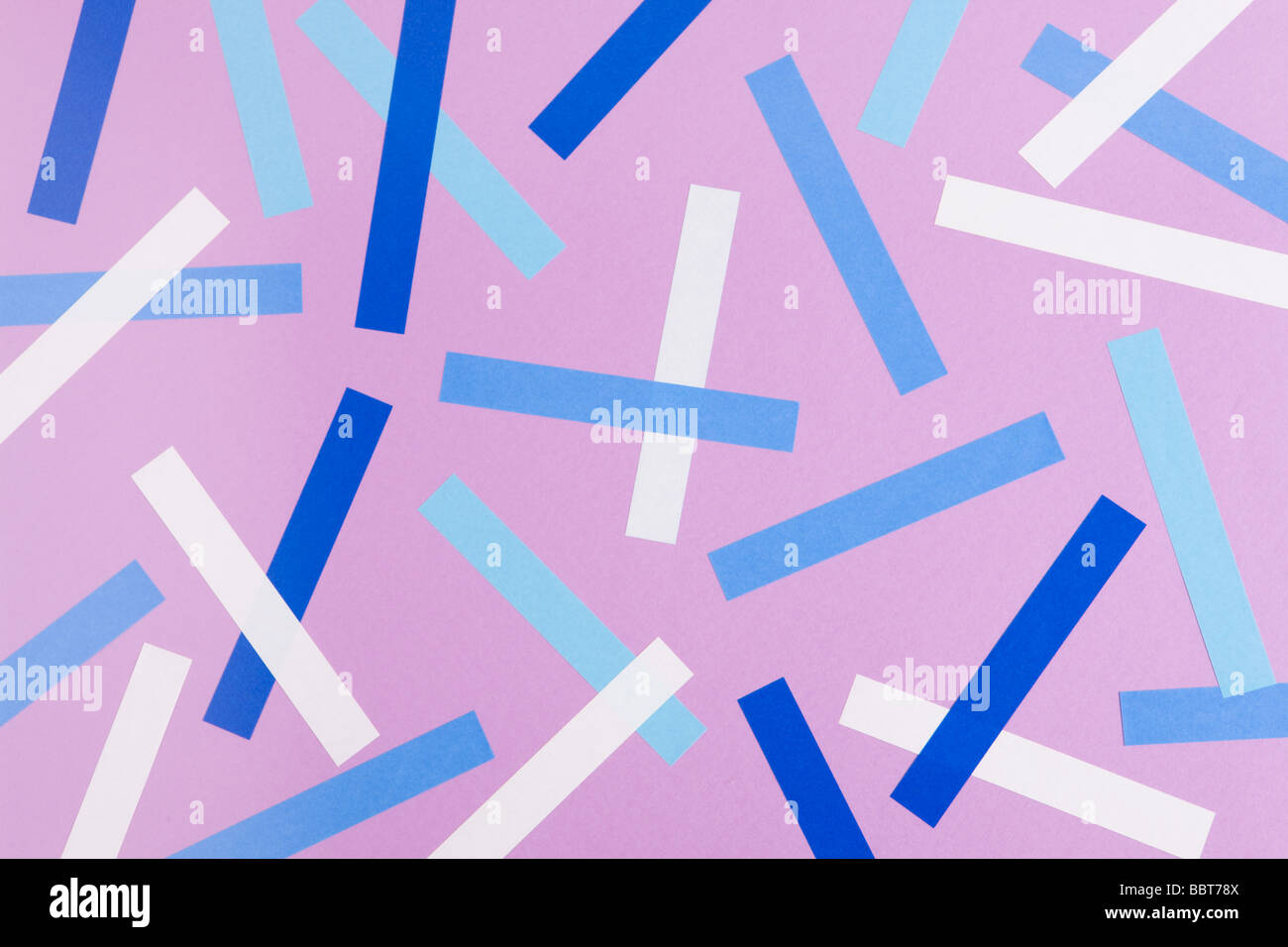 Blue and white paper strips Stock Photo