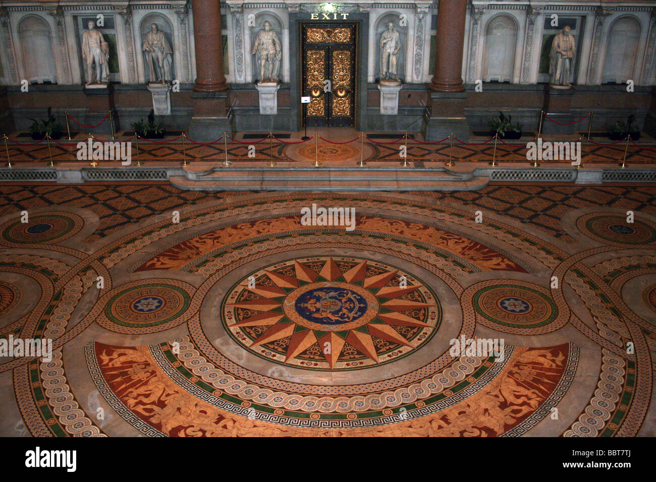 Minton Tiled Floor In The Great Hall, St George's Hall, Liverpool, Merseyside, UK Stock Photo