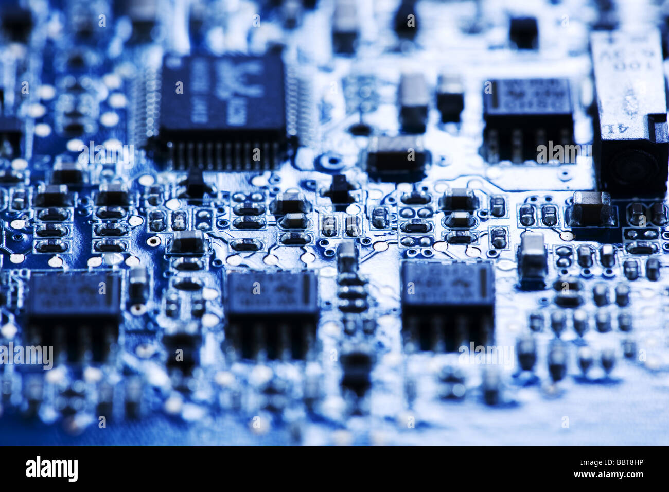 Microchips on computer motherboard Stock Photo Alamy