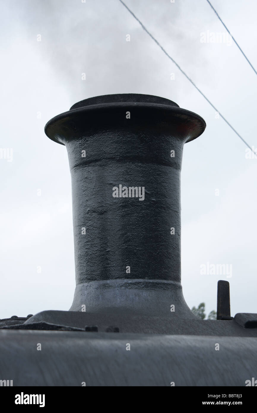 Smoke stack of steam engine Stock Photo Alamy