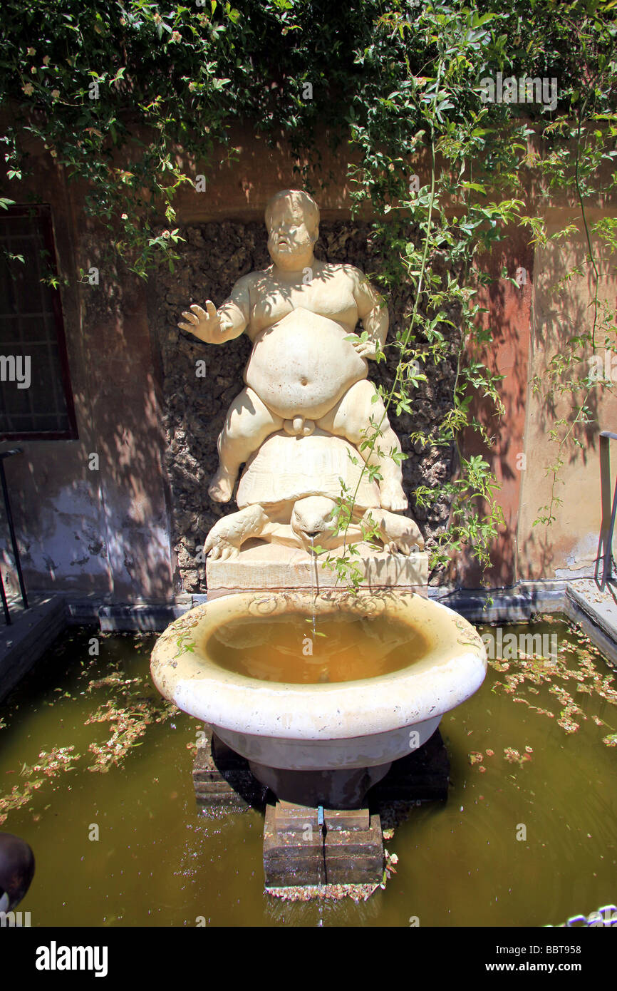 dwarf statue, Boboli Gardens, Florence,Tuscany,Italy Stock