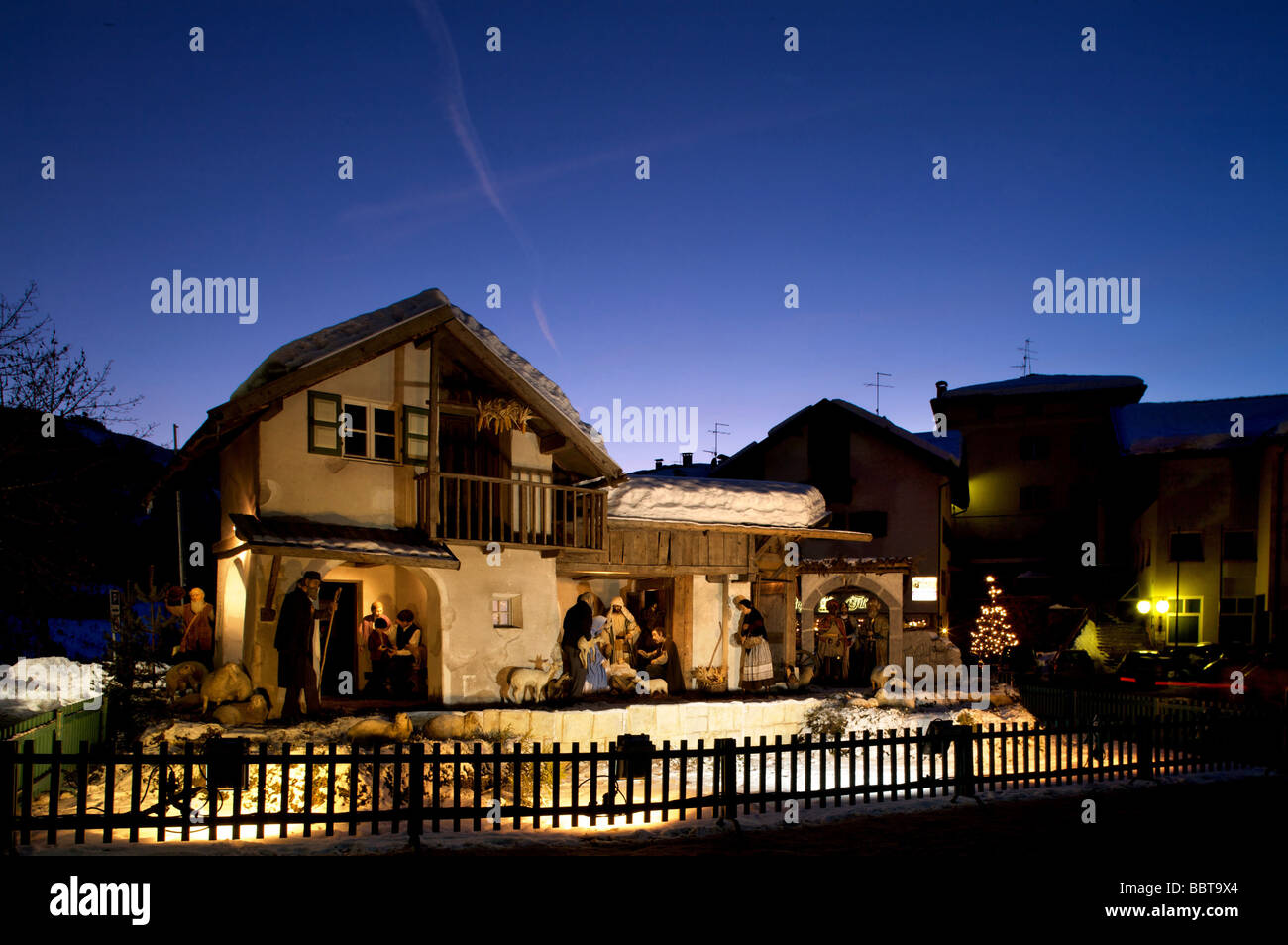 Crib, Tesero, Fiemme Valley, Trentino Alto Adige, Italy Stock Photo