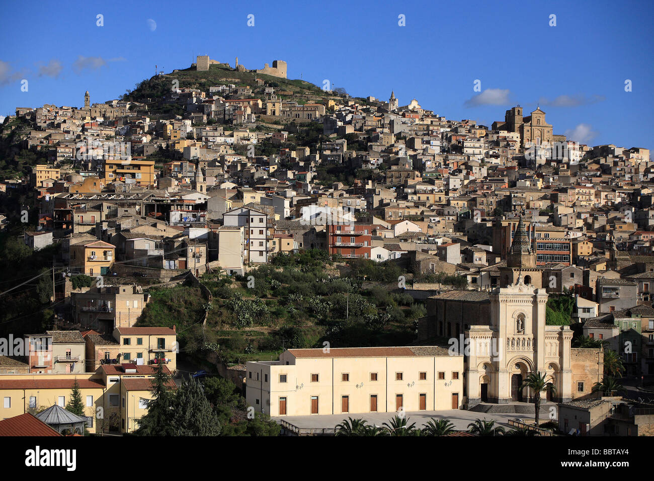 Village view, Agira, Sicily, Italy Stock Photo