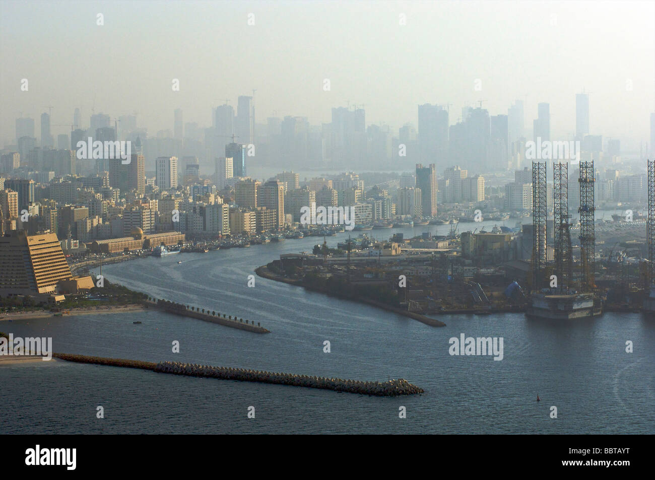 Sharjah the city as seen from the sea Stock Photo