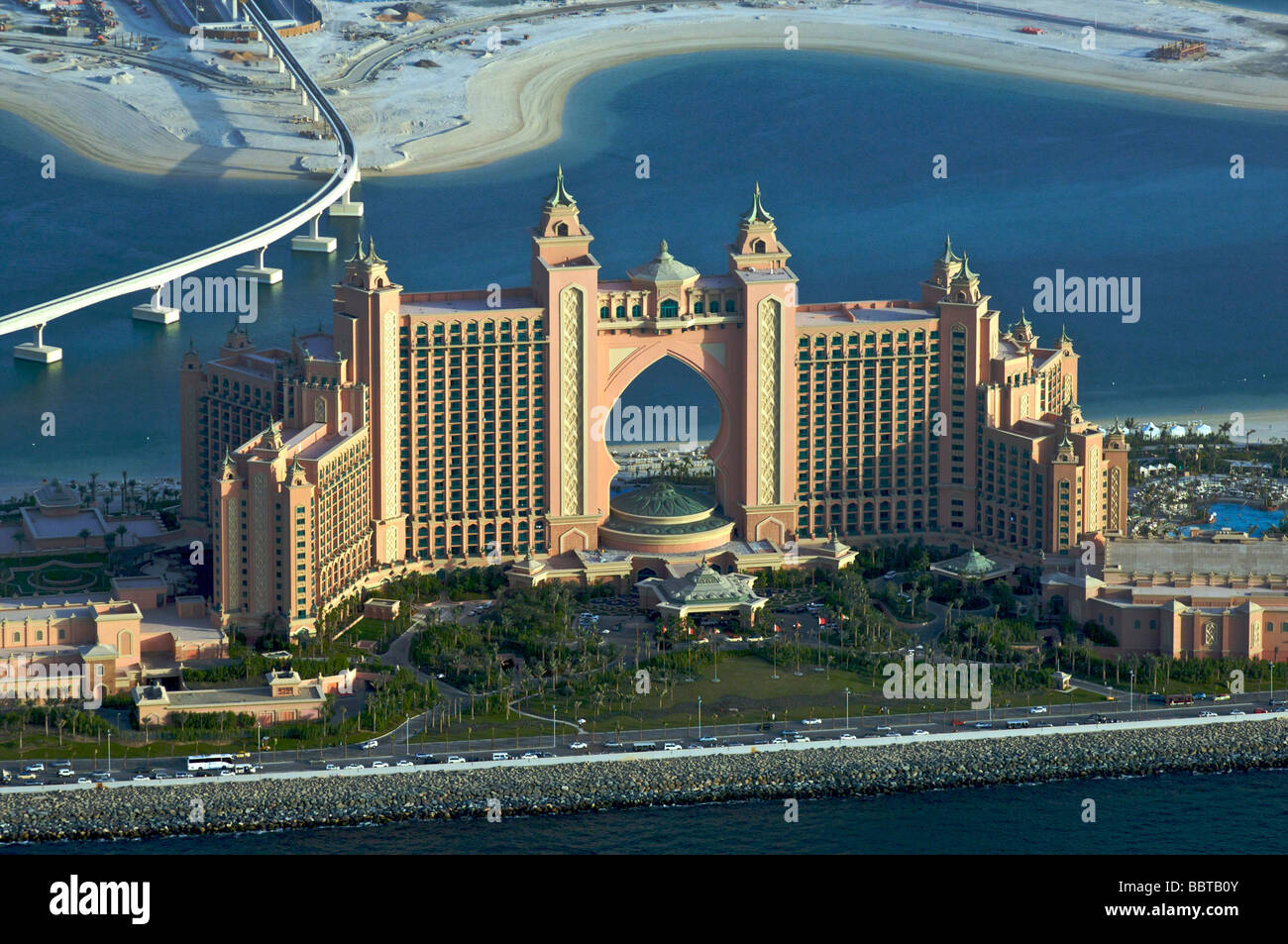 Dubai Palm Jumeirah the Atlantis hotel Stock Photo