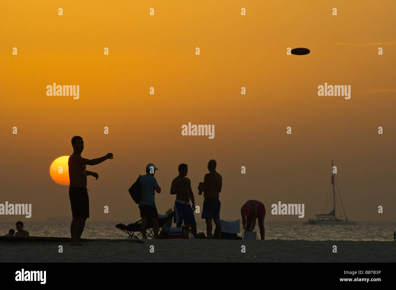 Dubai frisbee on Jumeirah beach Stock Photo