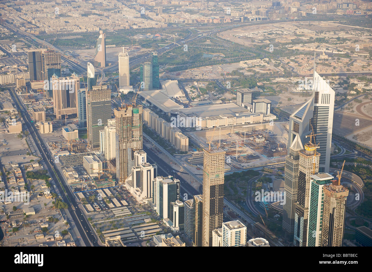 Dubai the sheikh zayed road area Stock Photo