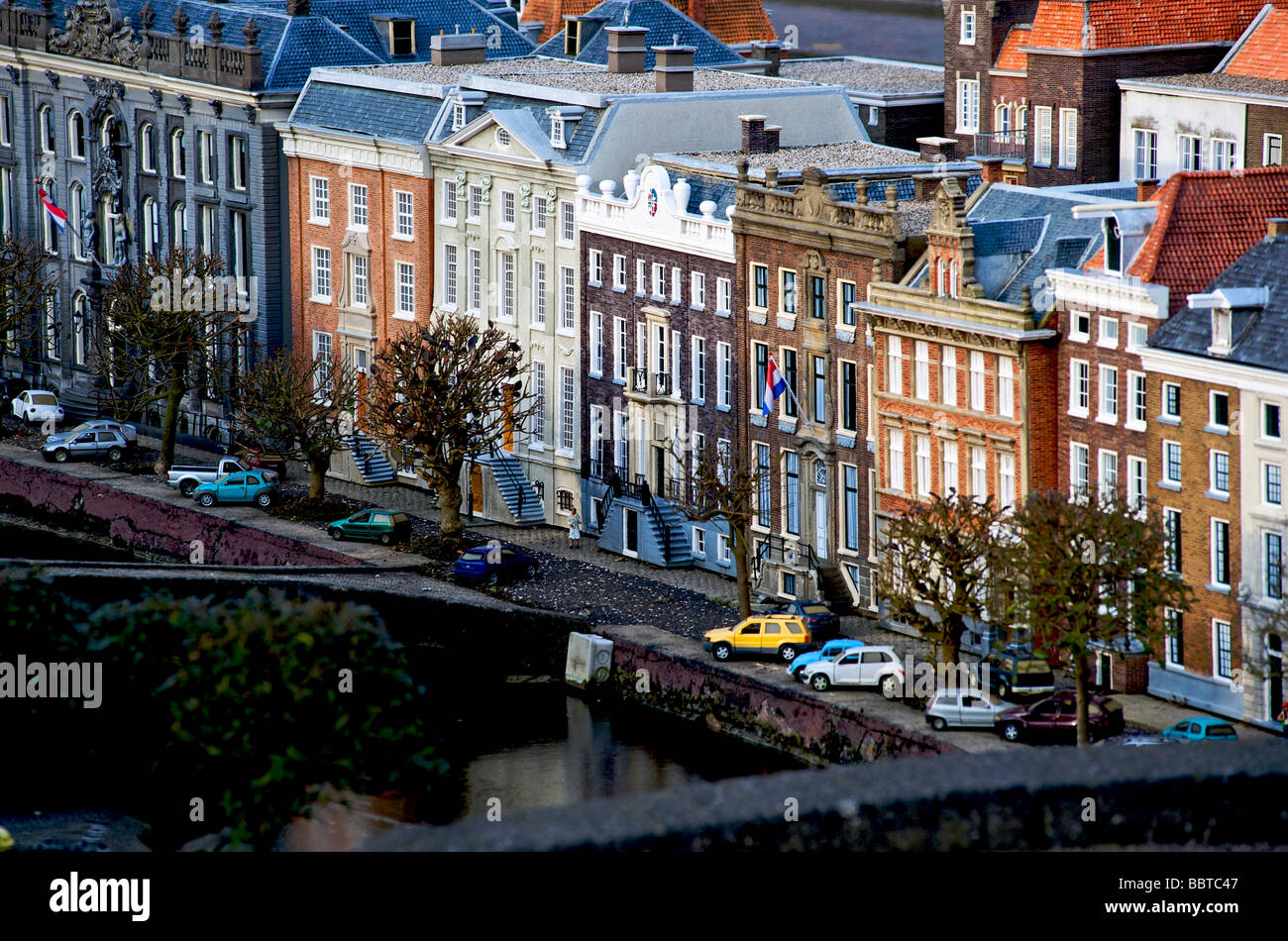 Typical Dutch historic city centre and monumental houses Stock Photo