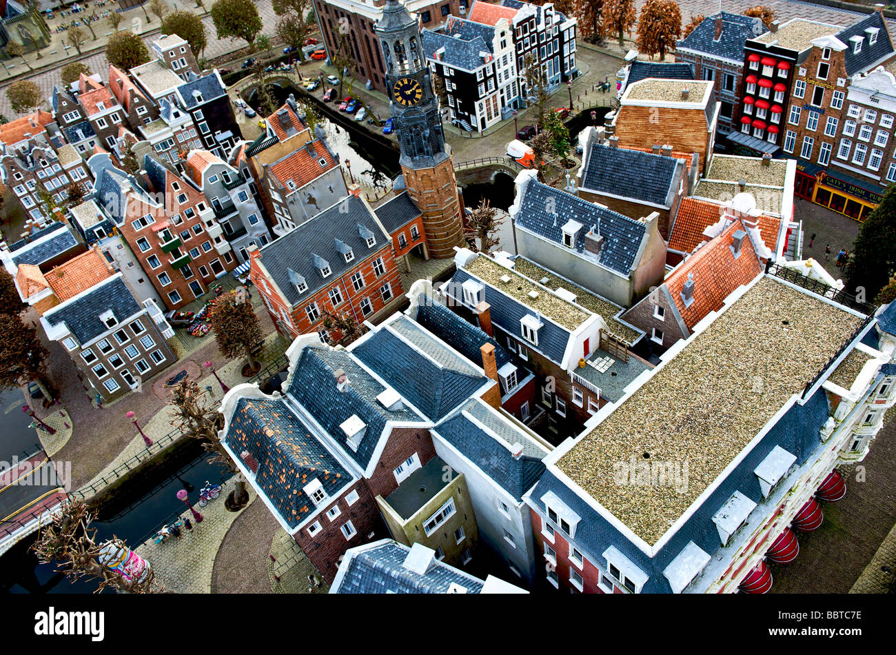 Typical Dutch historic city centre and monumental houses Stock Photo