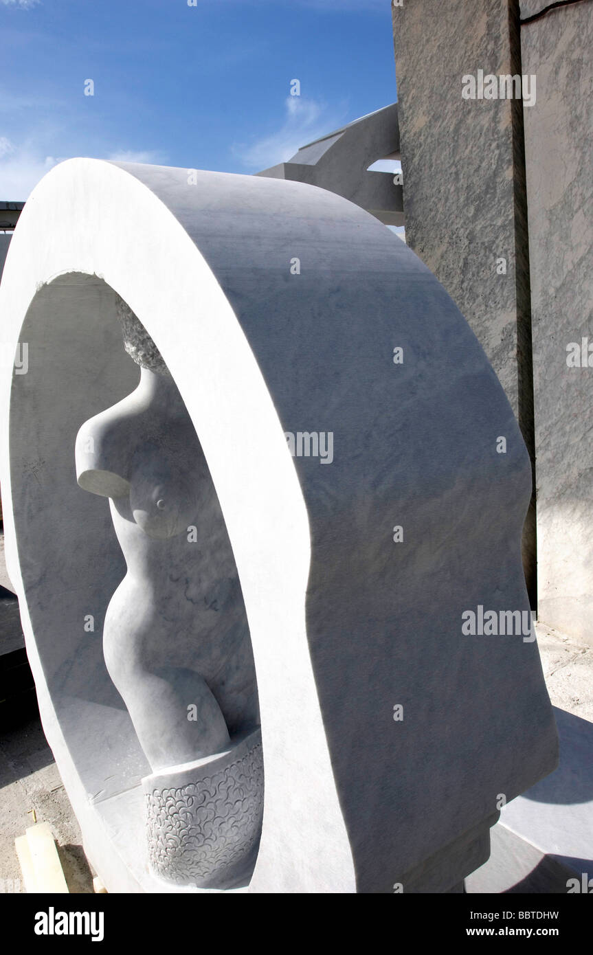 Marble sculpture, Studio Angeli, Pietrasanta, Tuscany, Italy Stock