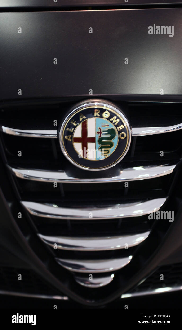 Modern shape of Alfa Romeo grille, Milan, Italy Stock Photo Alamy