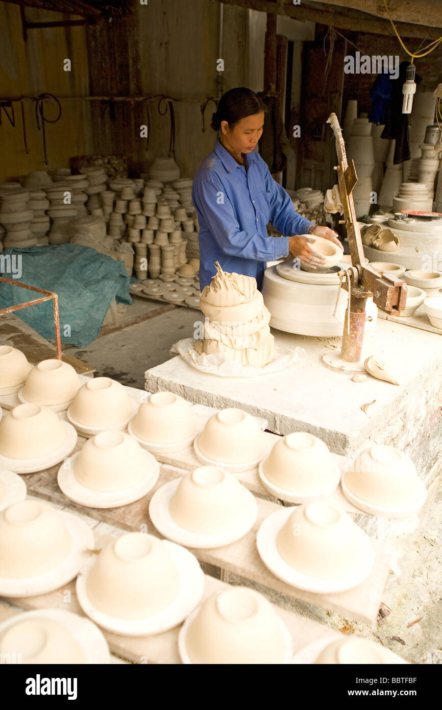 the pottery craft village of Bat Trang near Hanoi in Vietnam Stock Photo