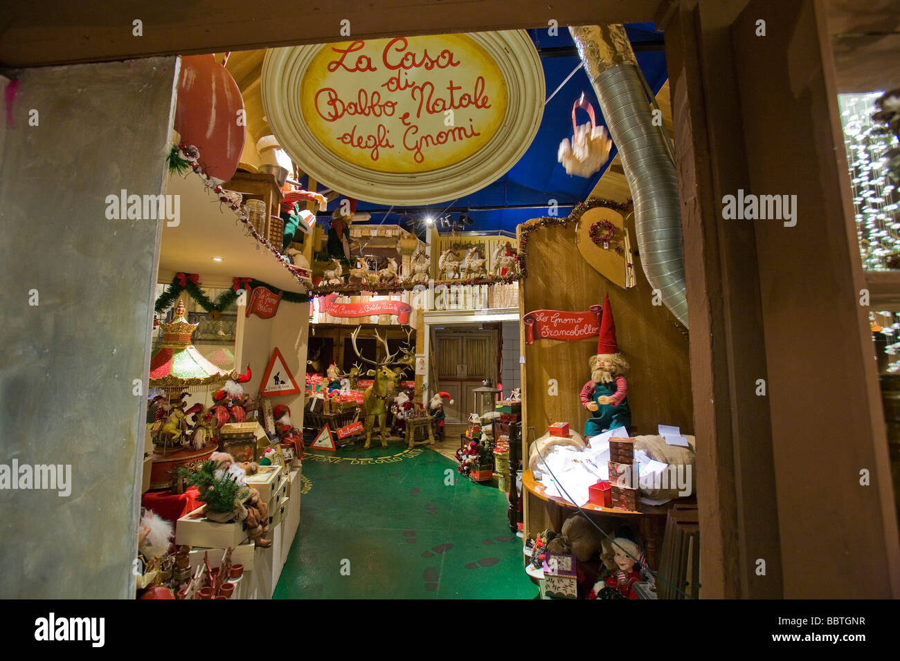 Native Village Flover Christmas Market, Bussolengo, Veneto, Italy Stock Photo