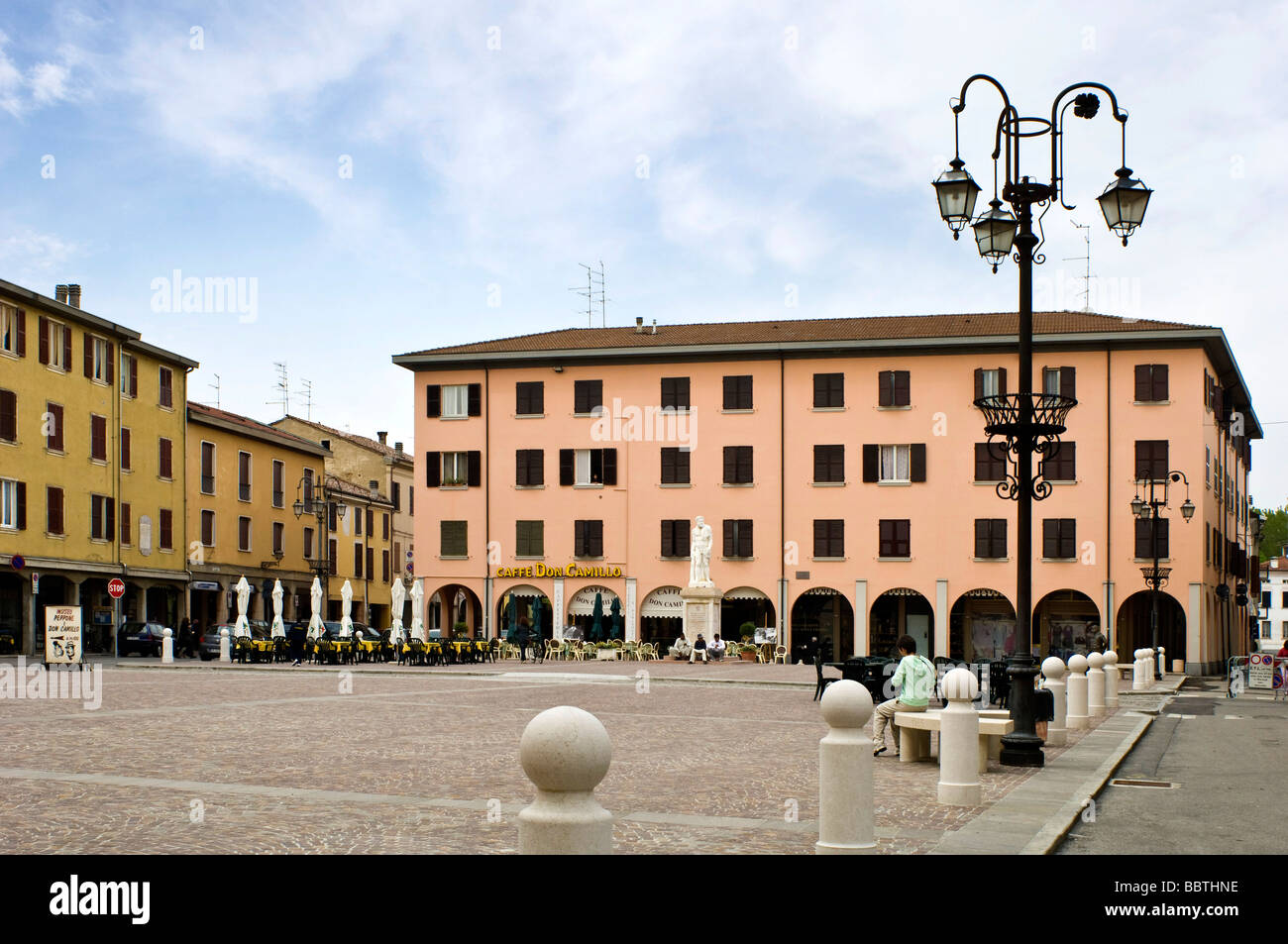 Matteotti square, Brescello, Emilia Romagna, Italy Stock Photo