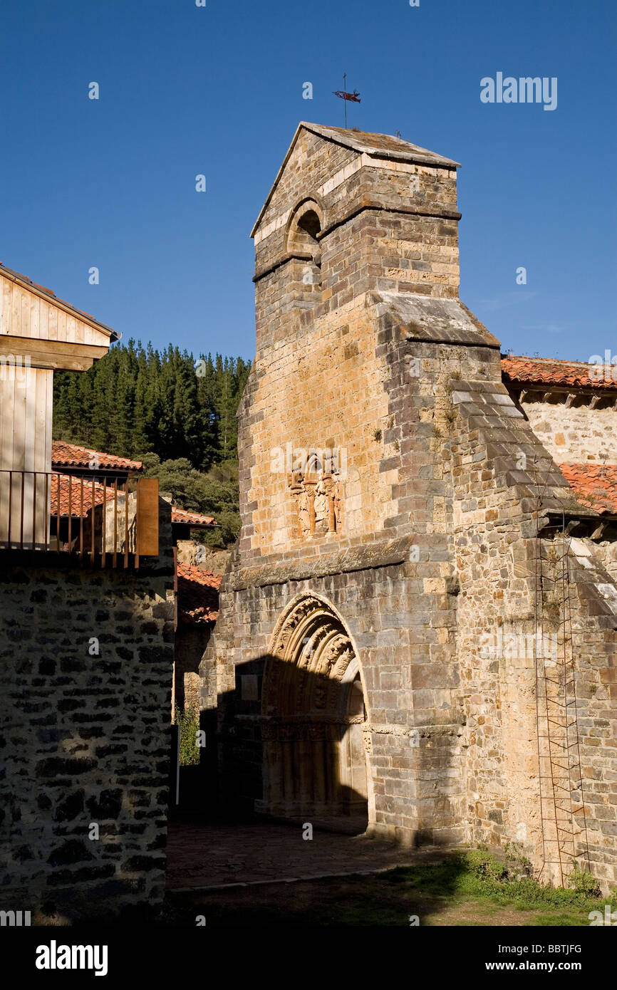 Romanesque Church of Santa Maria la Real in Piasca Shire of Liebana Picos de Europa Cantabria Spain Stock Photo
