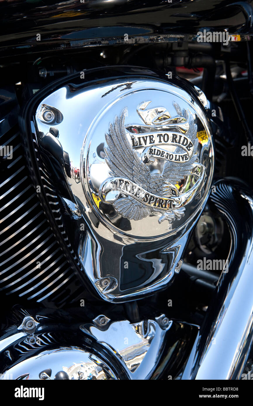 Harley Davidson motto. hog live to ride ride to live free spirit Stock Photo