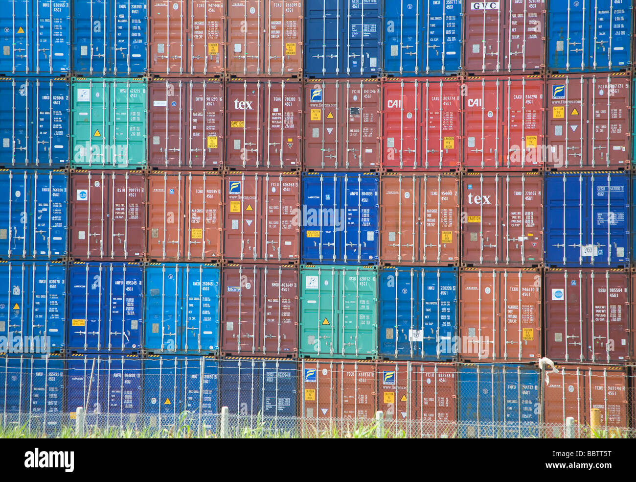 Stacked containers Port of Felixstowe Suffolk England Stock Photo - Alamy