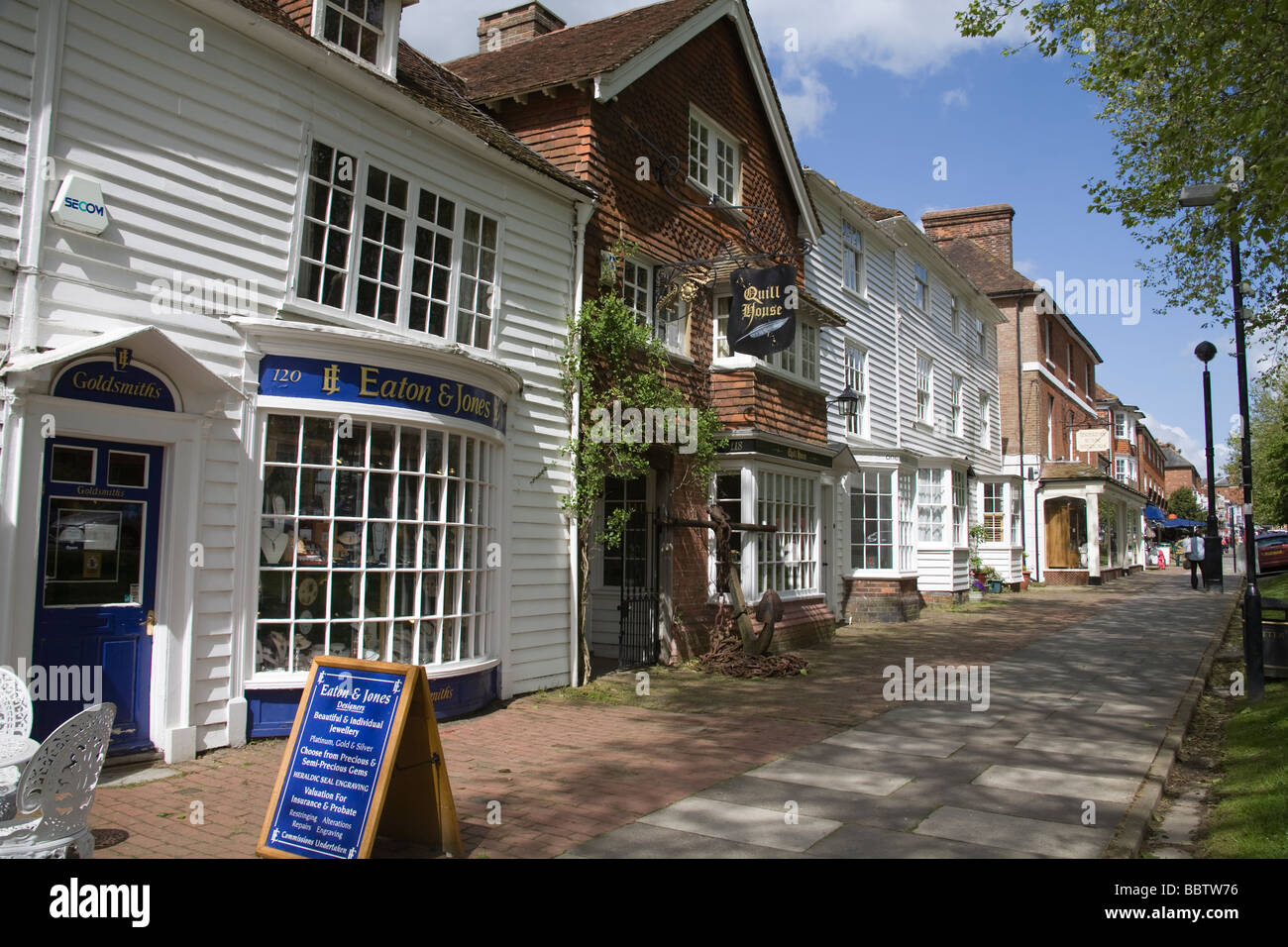 Tenterden Kent England UK May Historic buildings along the tree lined