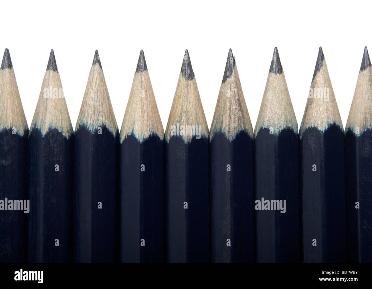 Line of pencil points on white background Stock Photo Alamy