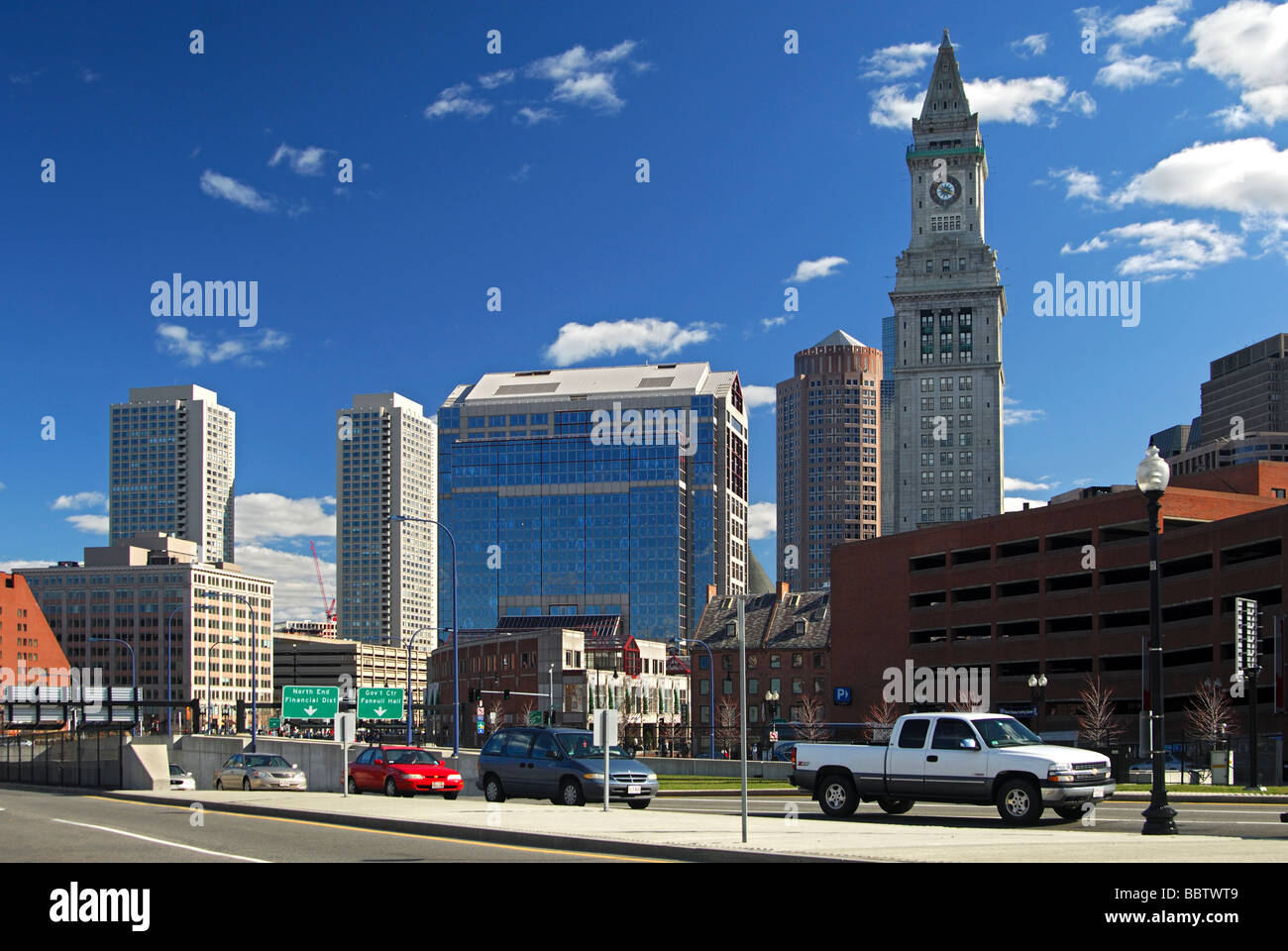 Street scene in down town Boston Massachusetts USA Stock Photo