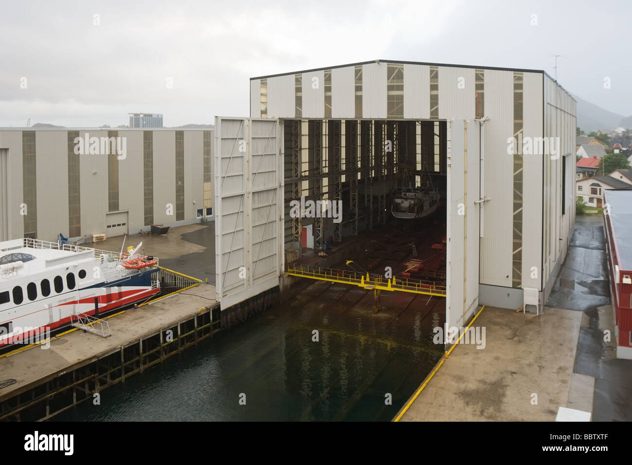 Place for storage of ships and repair their underwater part Stock Photo