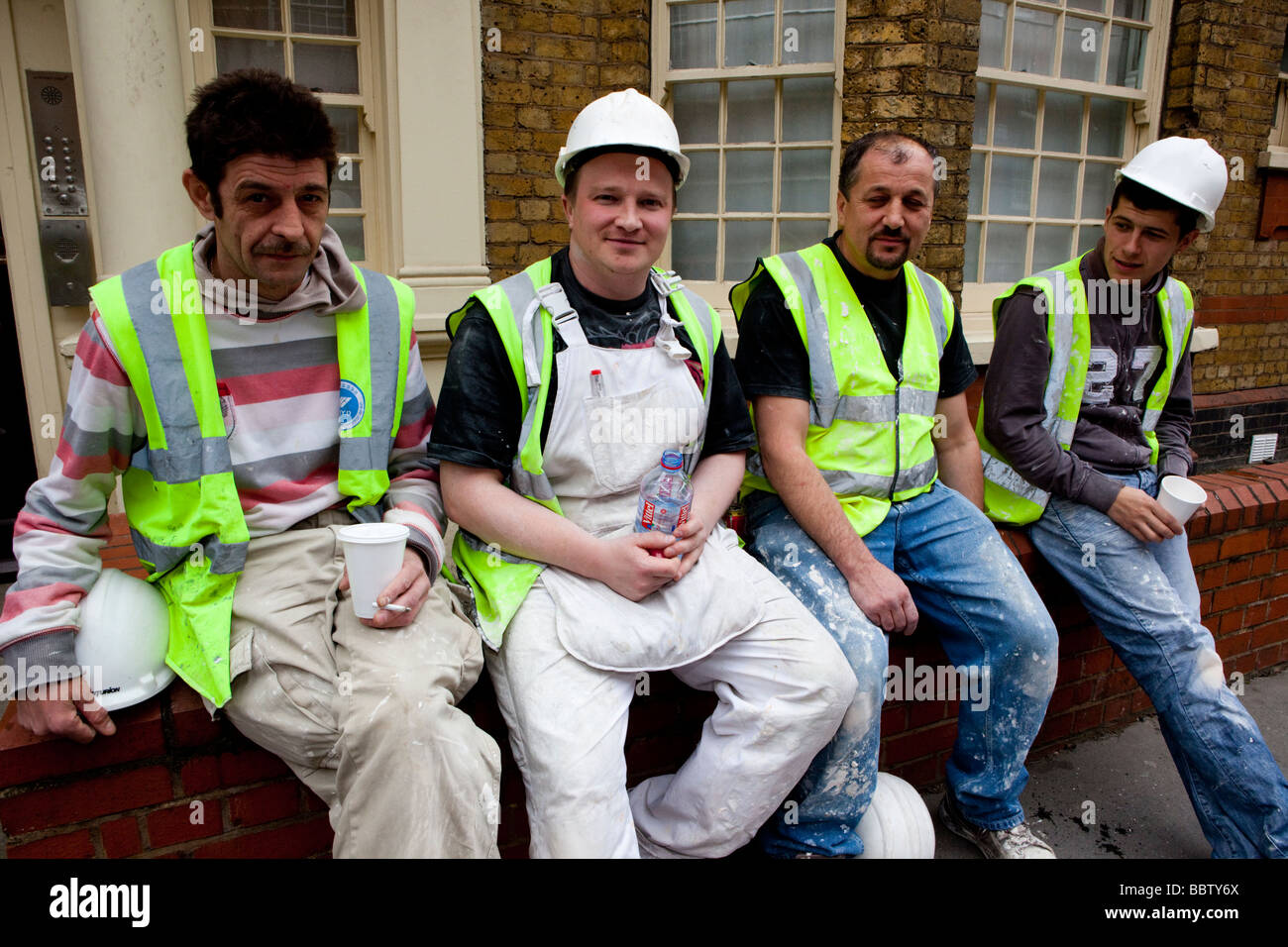 A Group Of Builders In London UK Europe Stock Photo Alamy