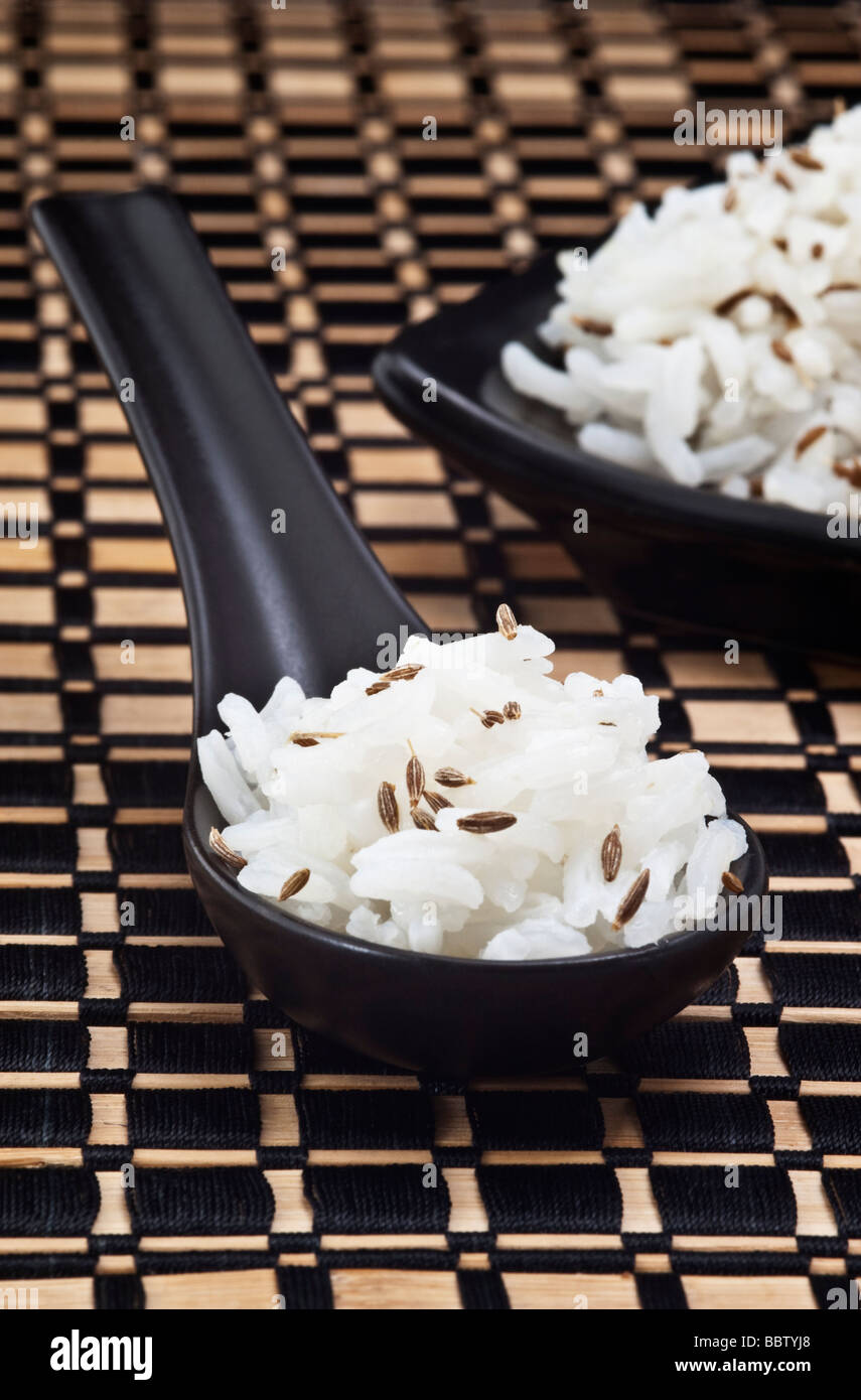 White rice with cumin seeds Stock Photo