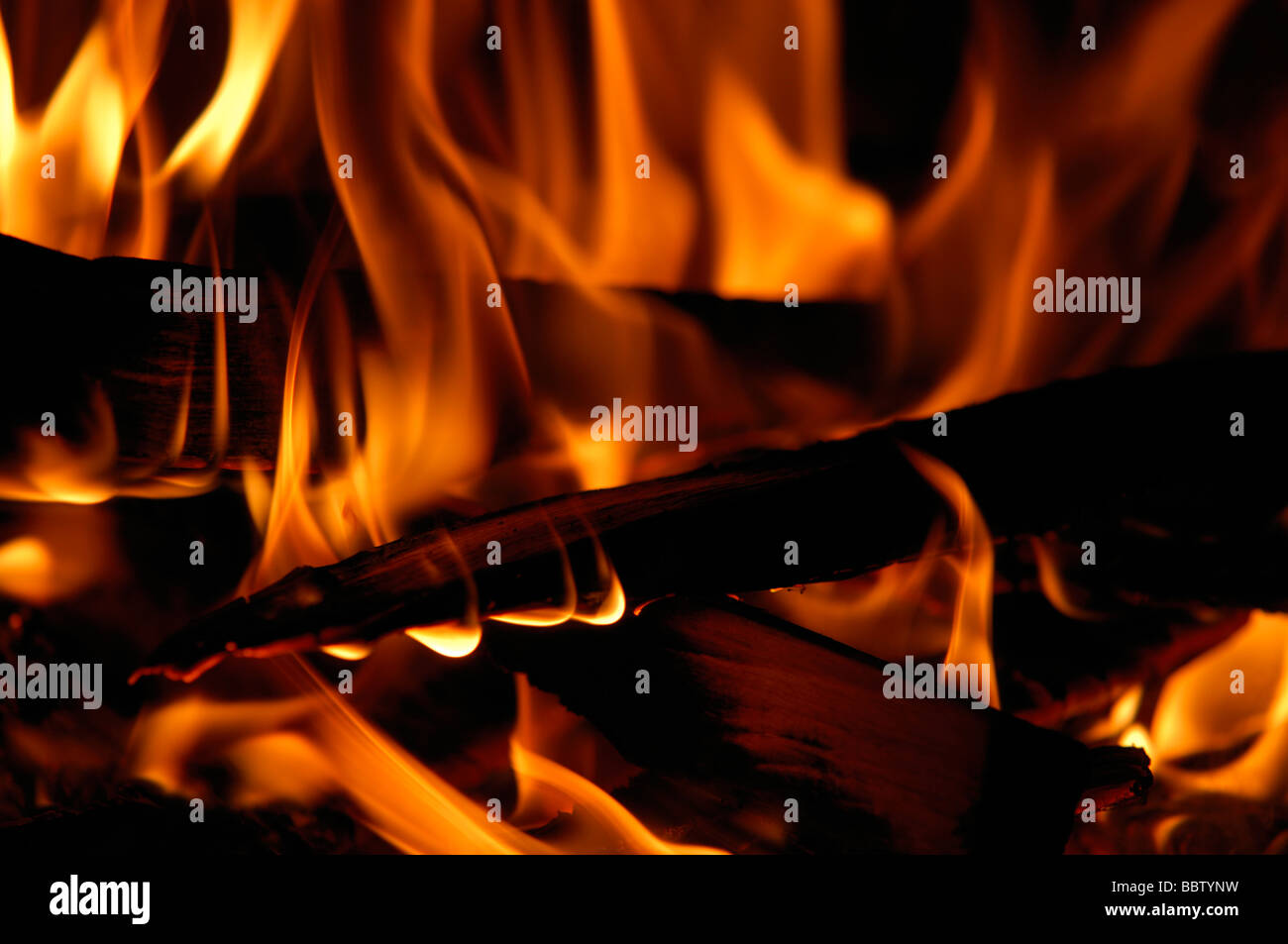 Fire, wood fire, flame Stock Photo
