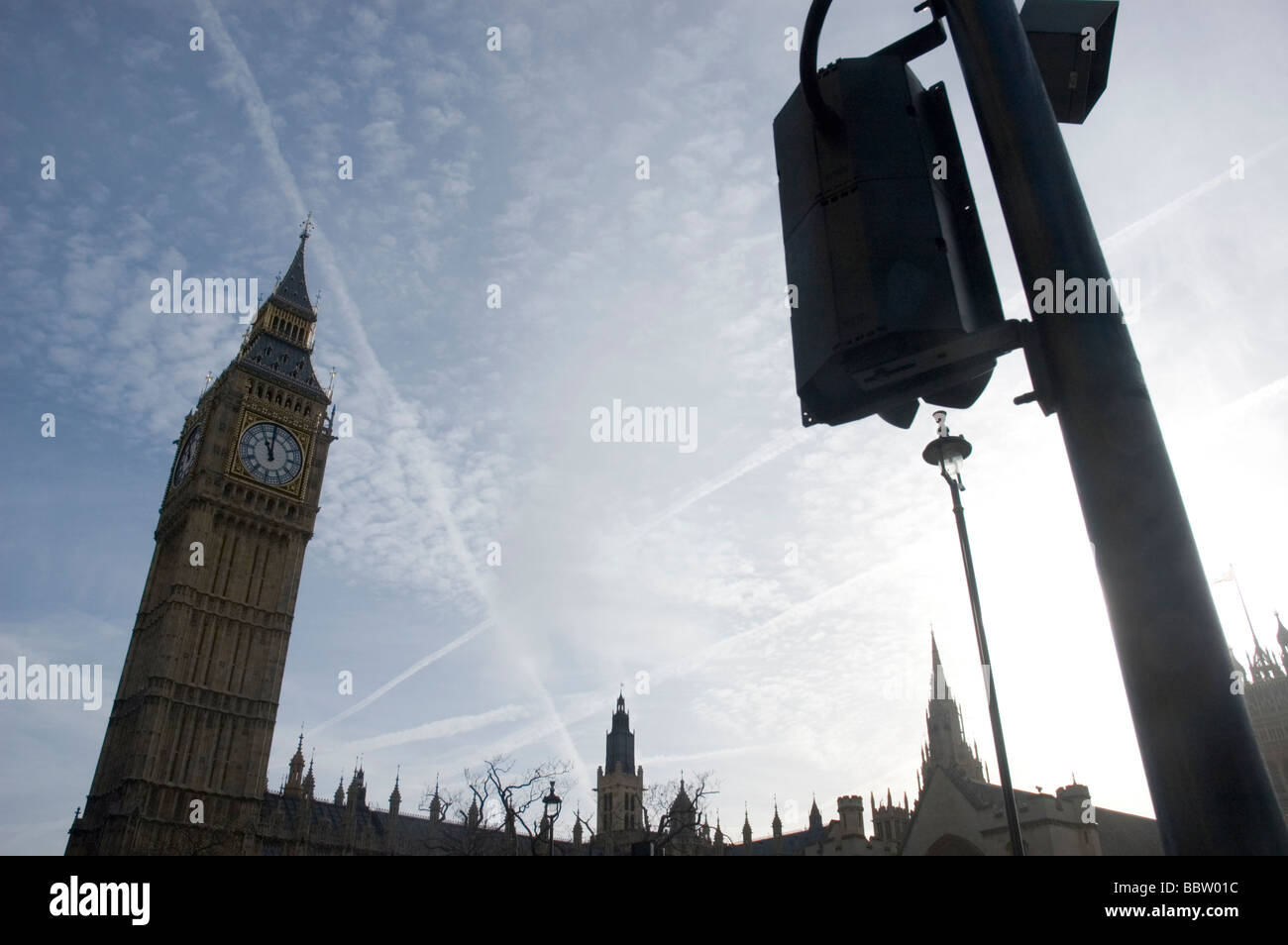 Big Ben strikes 11am on Remembrance day Stock Photo
