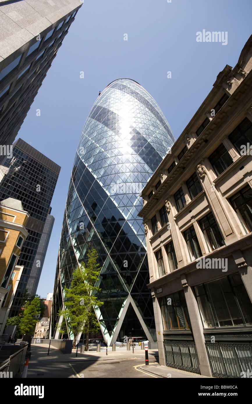 View Of The Gherkin 30 St Mary Axe In The City Of London Stock Photo view-of-the-gherkin-30-st-mary-axe-in-the-city-of-london-stock-photo
