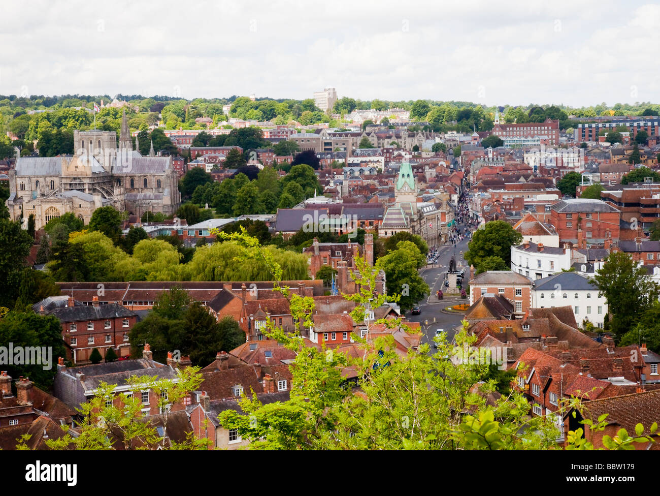 Viewpoint overlooking Winchester City, Hampshire Stock Photo - Alamy