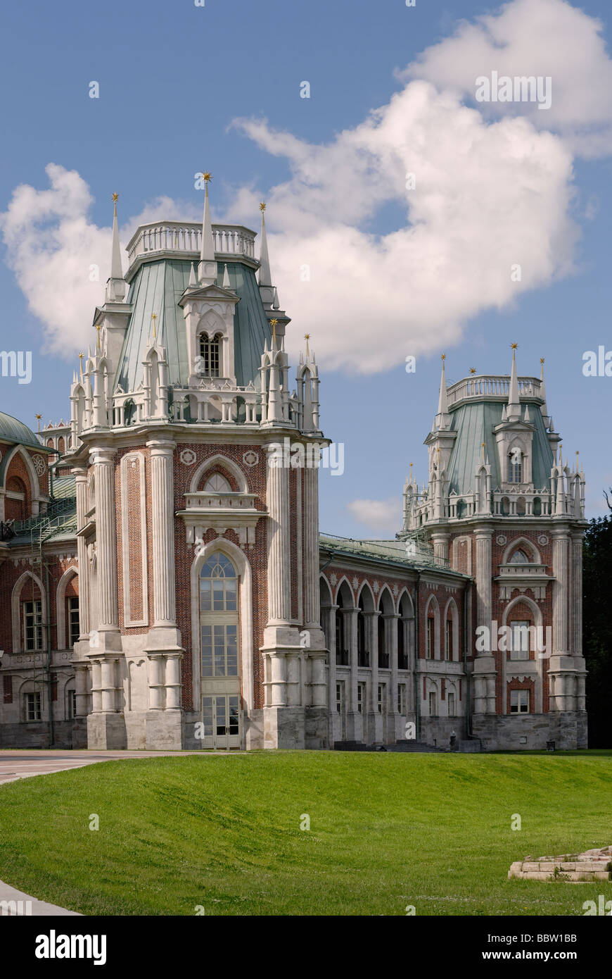 The Grand Palace (1786 -1796) in Tsaritsyno was built by Matvey Kazakov. Tsaritsyno estate, Moscow, Russia Stock Photo