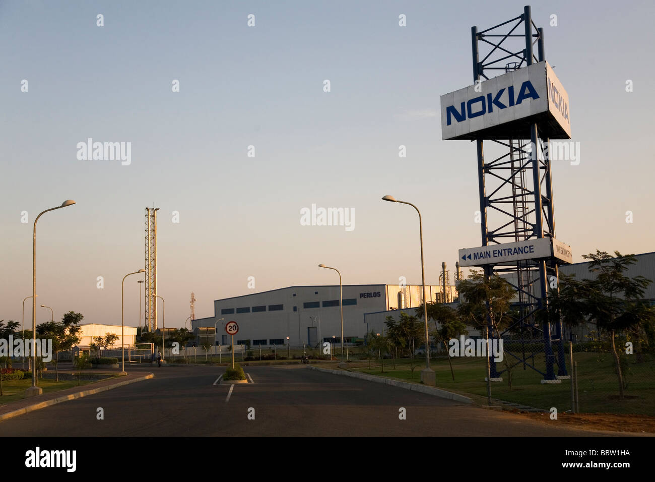 A sign for the Nokia factory in Chennai, India. The factory is situated