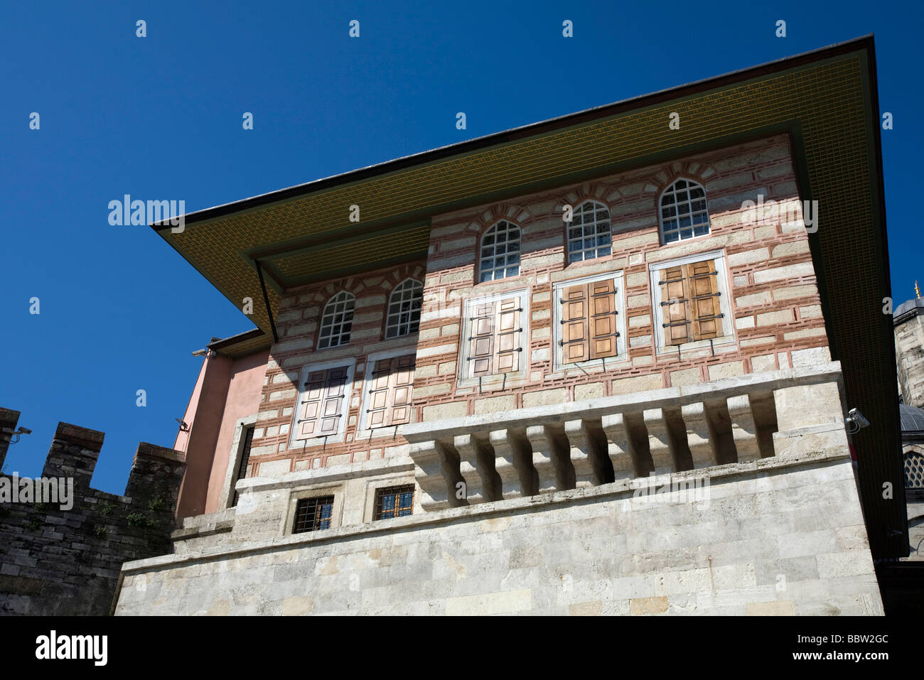 Sultan Pavilion at the New Mosque, Yeni Cami, Eminoenue, Istanbul, Turkey Stock Photo