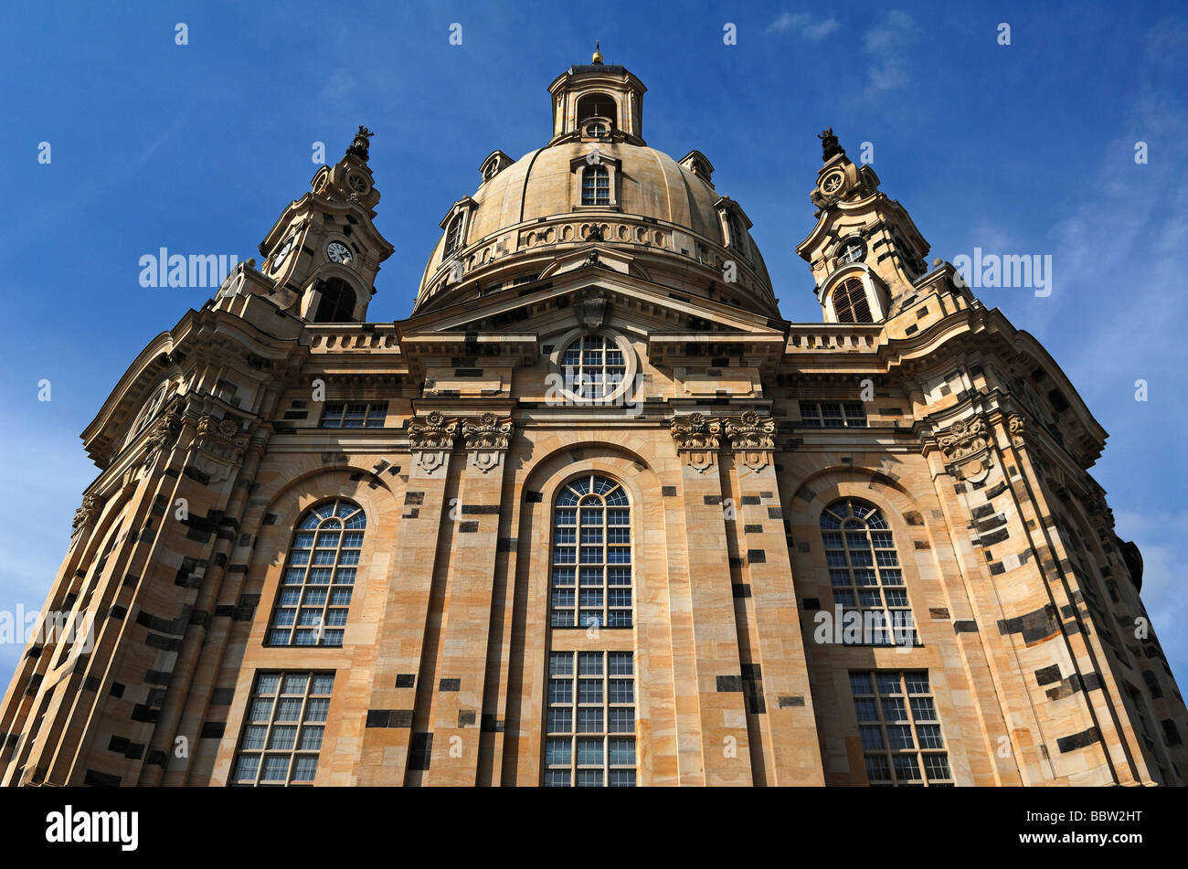 Church of Our Lady at Neumarkt square, Dresden, Saxony, Germany, Europe Stock Photo