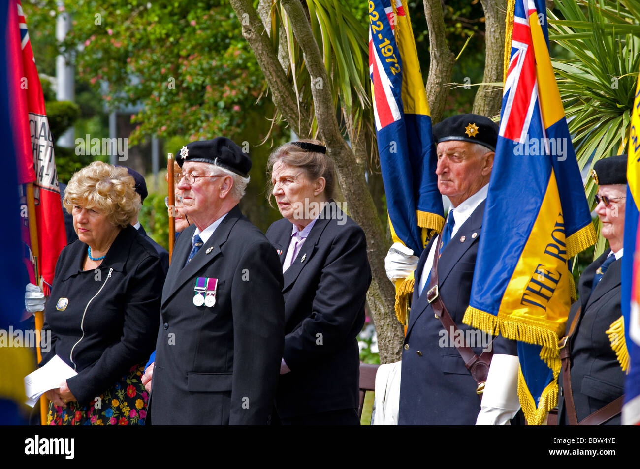 Veterans at a D-Day 65th Commemoration service in Clacton, Essex, UK. Stock Photo