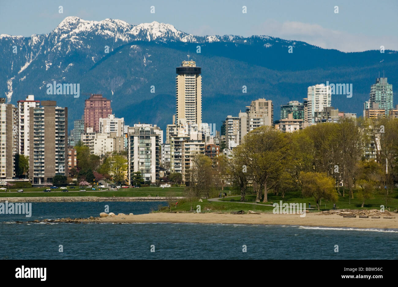 Vancouver and Kistalano beach park in the foreground Stock Photo
