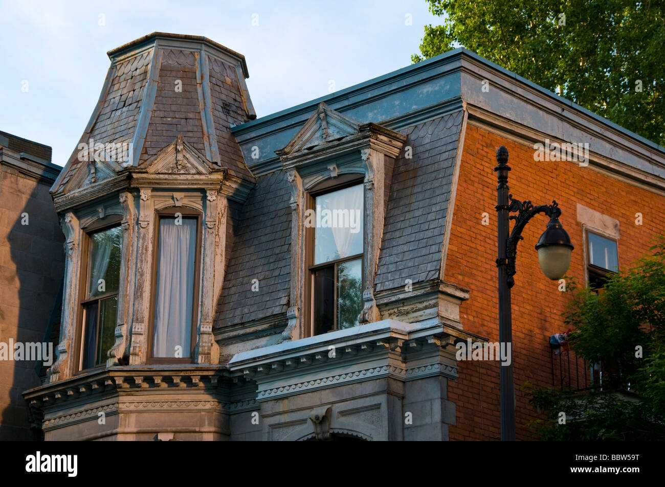 Typical Victorian House in the Mcgill ghetto Montreal Stock Photo