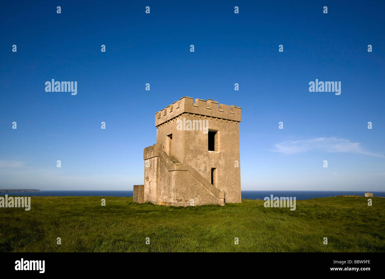 Ardmore Castle Watch Tower and Signal Station, Built 1867, Ardmore, Co Waterford Ireland Stock Photo