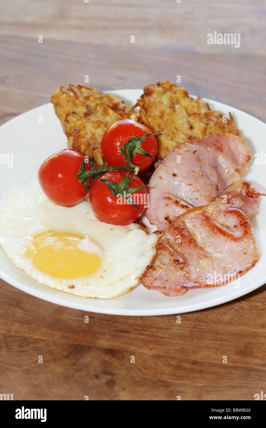 Traditional British Full English Cooked Breakfast With A Fried Egg