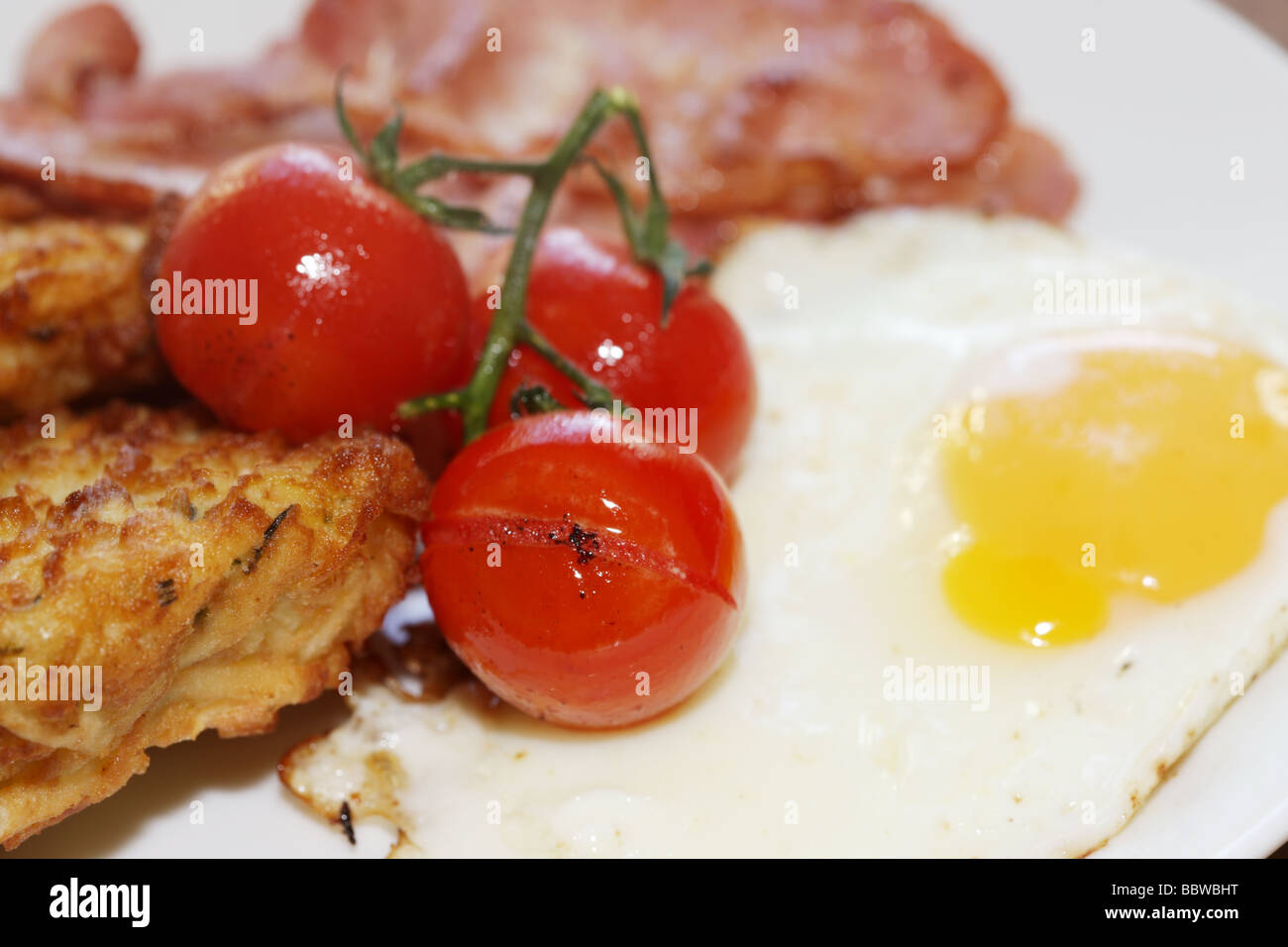 Traditional British Full English Cooked Breakfast With A Fried Egg