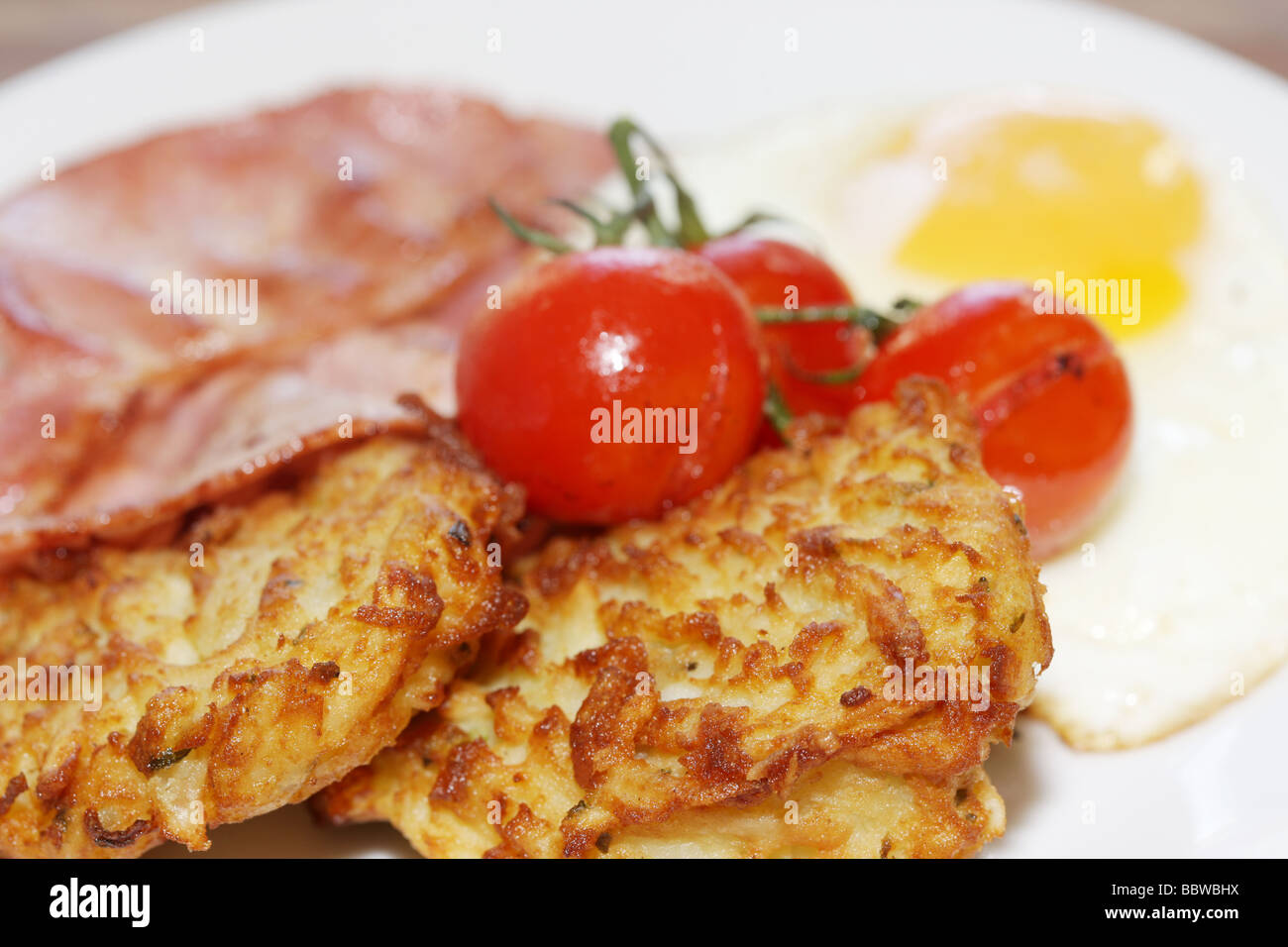Traditional British Full English Cooked Breakfast With A Fried Egg