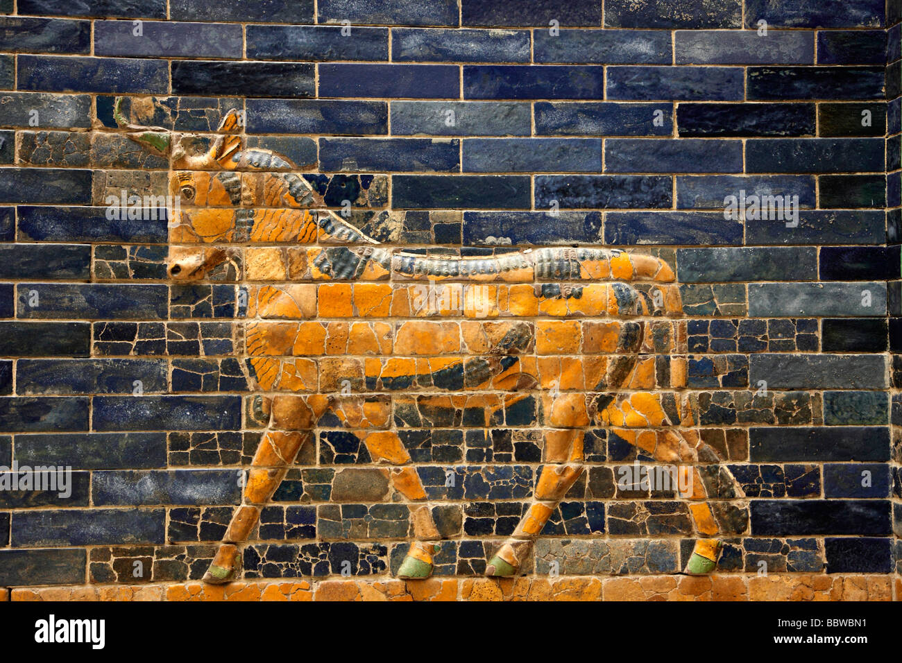 Germany Berlin Pergamon Museum detail of Ishtar Gate Babylon Stock Photo