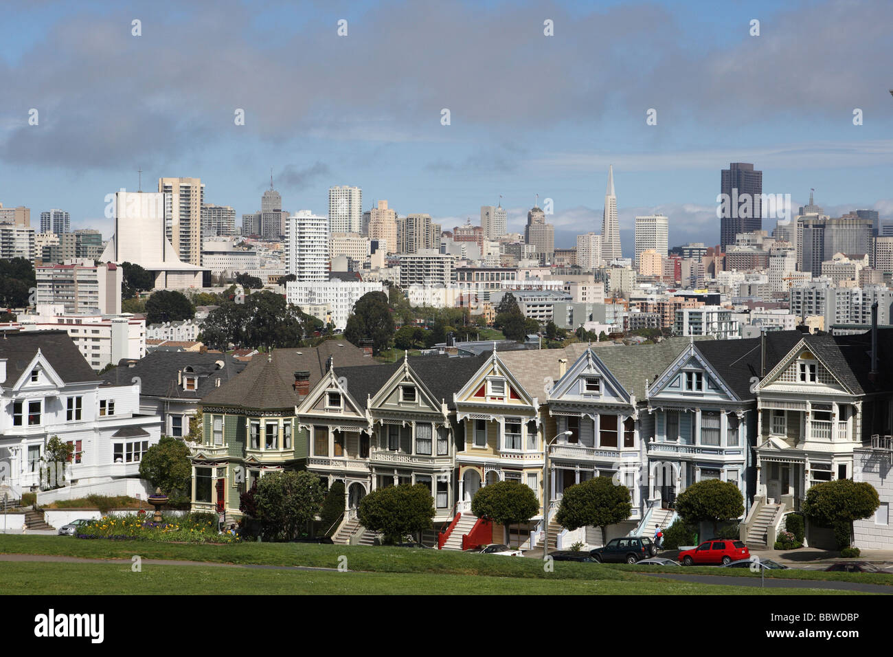 Victorian homes San Francisco California USA Stock Photo