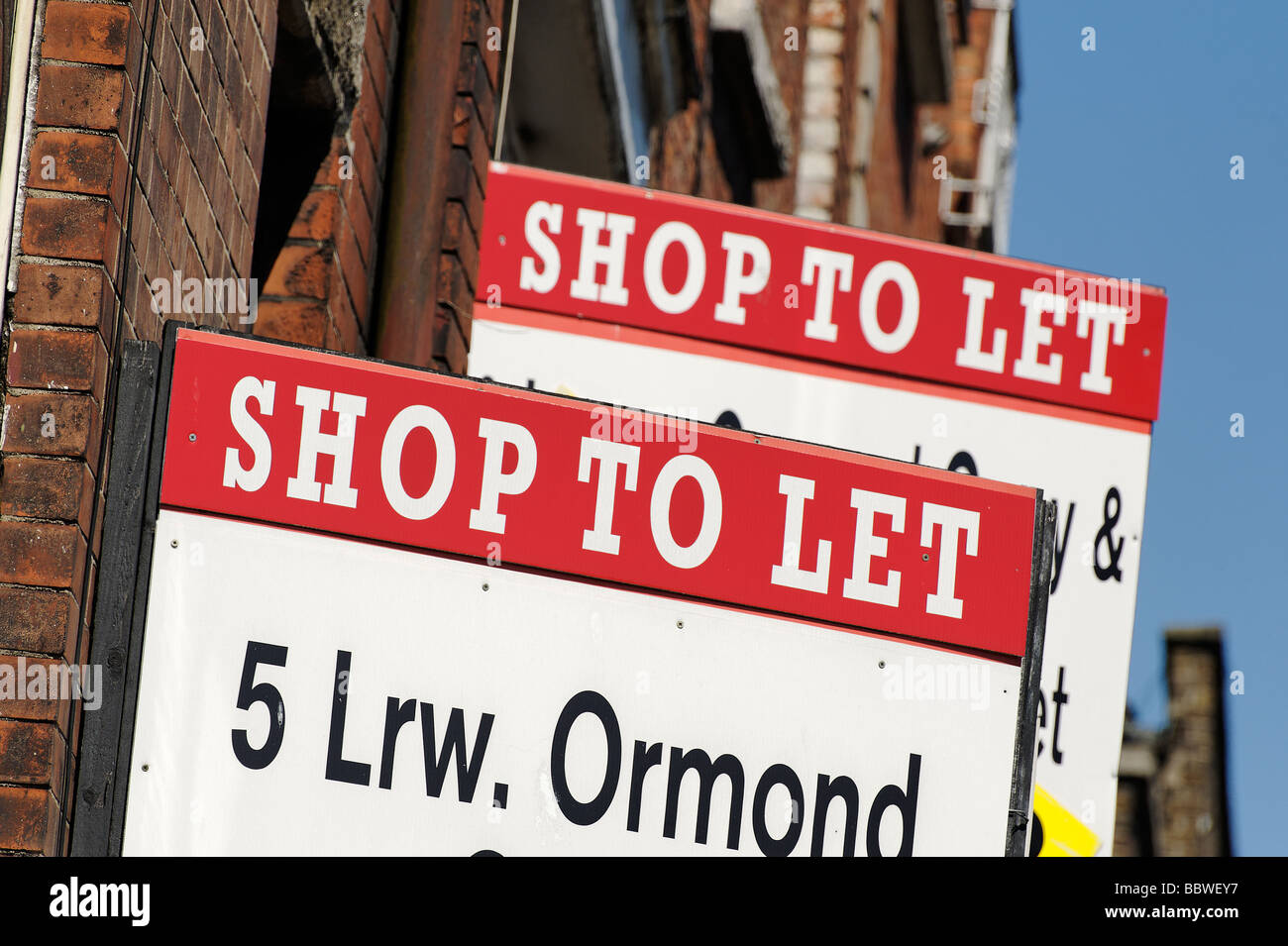 Estate agents To Let signs in central Dublin Republic of Ireland Stock
