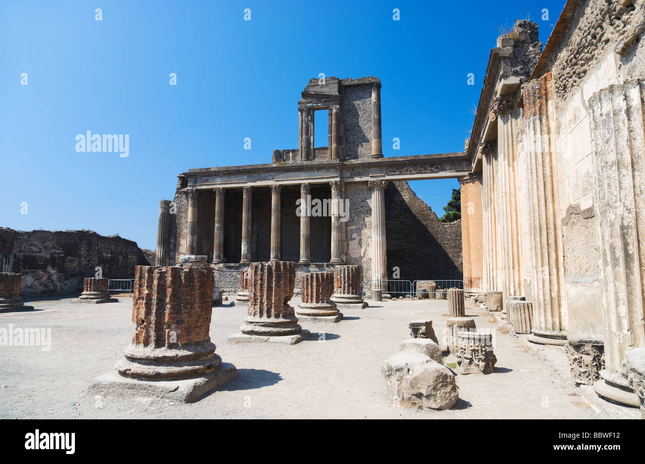 Ruins of Pompeii Italy Ruinous columns Stock Photo