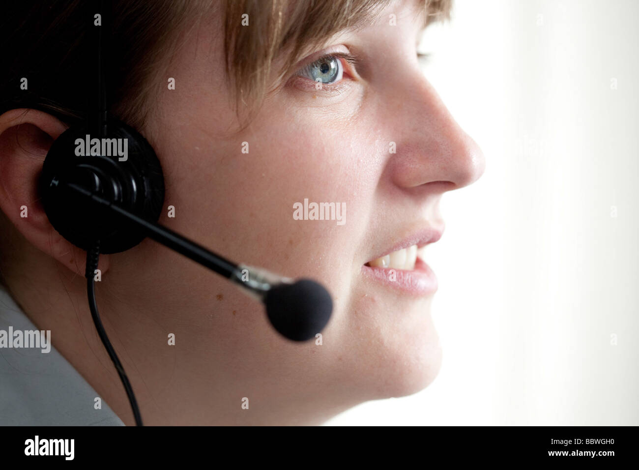 Worker at a call center Stock Photo
