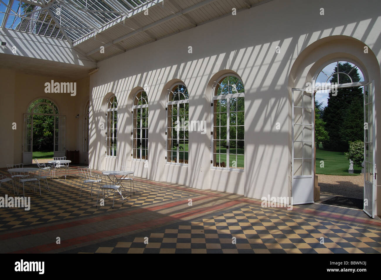 A large summer house in the grounds of Wrest Park in Bedfordshire. Stock Photo