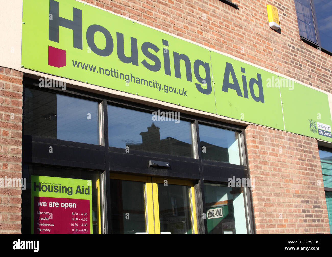 Nottingham City Council social housing office. Stock Photo