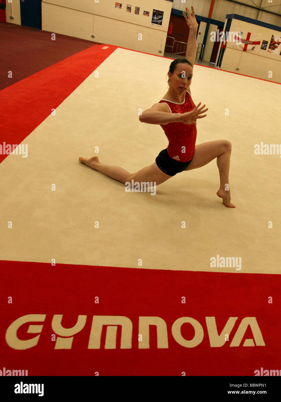 Double European gymnastics champion Beth Tweddle at a training venue near Liverpool, UK. Stock Photo